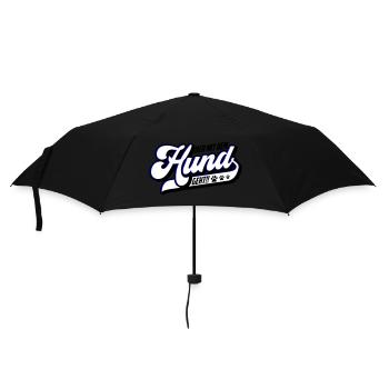 Der mit dem Hund geht | Farbe änderbar - Regenschirm (klein) - Schwarz - Vorne