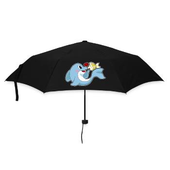 Delfin Fisch - Regenschirm (klein) - Schwarz - Vorne