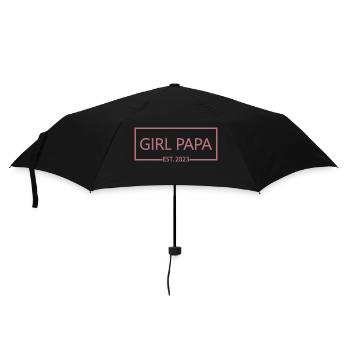 Mädchen Papa Est. 2023 Baby Shower Schwangerschaft Enthüllung - Regenschirm (klein) - Schwarz - Vorne