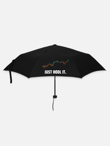 Halten Sie es einfach bitcoin - Regenschirm (klein) - Schwarz