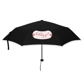 Birthday Girl lettering with hearts - Umbrella (small) - black - Front