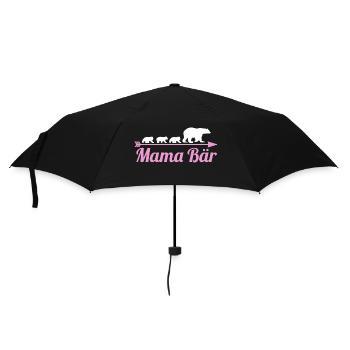 Mutter Mama Bär - Regenschirm (klein) - Schwarz - Vorne