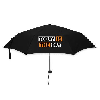 Today is the day saying lettering - Umbrella (small) - black - Front