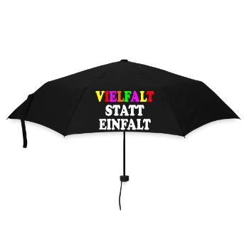 vielfalt statt einfalt - Regenschirm (klein) - Schwarz - Vorne
