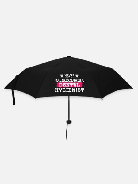 Never underestimate a dental hygienist - Umbrella (small) - black