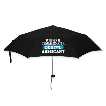Never underestimate a dental assistant - Umbrella (small) - black - Front
