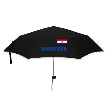 Croatia jersey look – HRVATSKA with flag flag - Umbrella (small) - black - Front