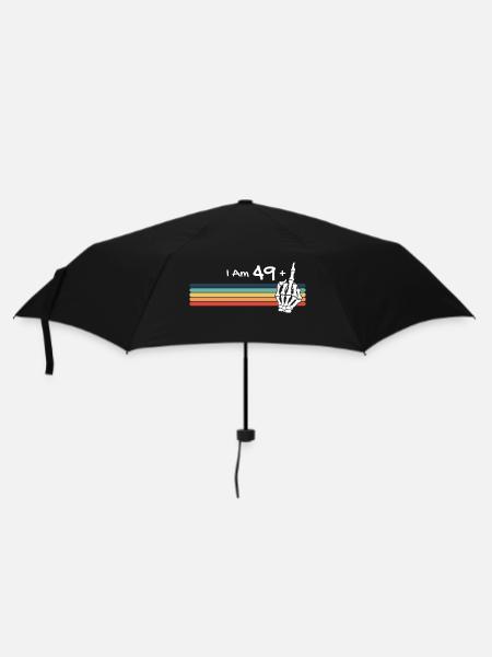 I'm not 50, I am 49 plus Middle Finger Skull - Umbrella (small) - black
