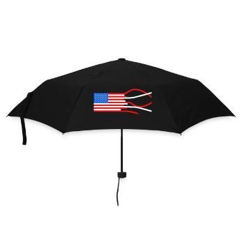 Sterne und Streifen - Regenschirm (klein) - Schwarz - Vorne