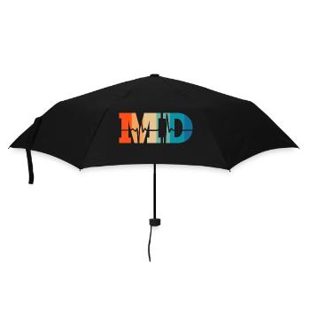Battement de cœur rétro medical doctor - Parapluie standard - noir - Devant