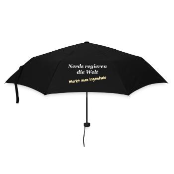 Nerds regieren. Merkt man. Weiße Schrift. - Regenschirm (klein) - Schwarz - Vorne