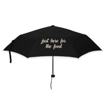 Foodlover gestickter Spruch - Regenschirm (klein) - Schwarz - Vorne