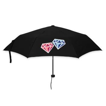 Couple de diamants (symbole de mariage de jeunes mariés / NEG) - Parapluie standard - noir - Devant