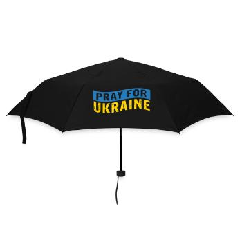 Pray for Ukraine - Regenschirm (klein) - Schwarz - Vorne