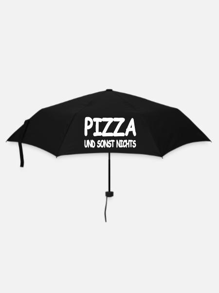 Pizza - Regenschirm (klein) - Schwarz