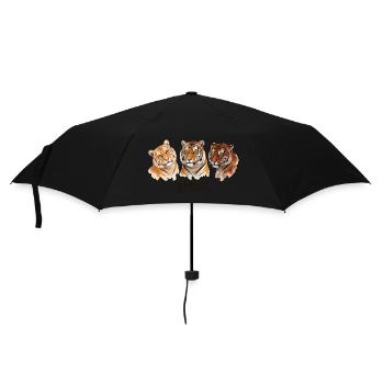 Tigergebrüll Lustiges Tigergebrüll für Tigerliebha - Regenschirm (klein) - Schwarz - Vorne