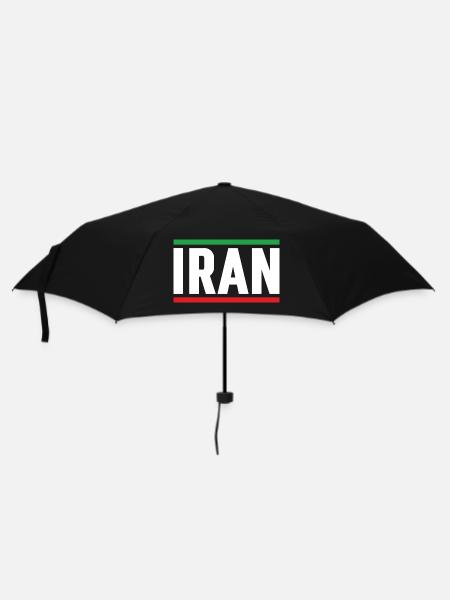 Iran-Flagge starke Typografie - Regenschirm (klein) - Schwarz