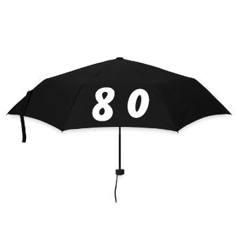 80. 80 JAHRE. 80. JUBILÄUM. 80-JAHRES-JUBILÄUM. - Regenschirm (klein) - Schwarz - Vorne
