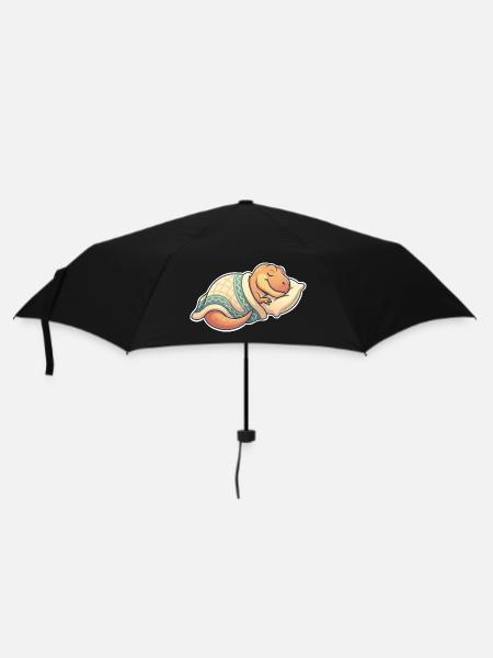 Schlafender Dinosaurier - Regenschirm (klein) - Schwarz