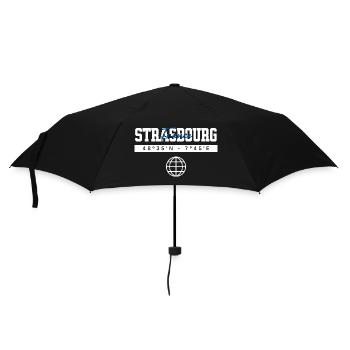 Straßburg Frankreich Koordinaten Reise Souvenir - Regenschirm (klein) - Schwarz - Vorne