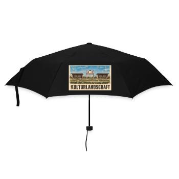 Fussball - Kulturlandschaft - Regenschirm (klein) - Schwarz - Vorne