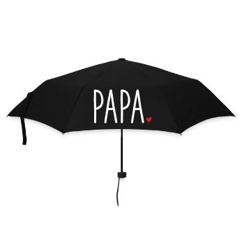 Papa Herz - Geschenk Vatertag Liebe Familie - Regenschirm (klein) - Schwarz - Vorne