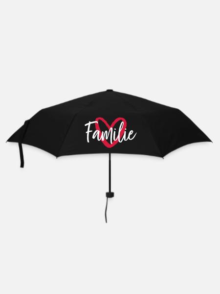 Familie Herz I Partnerlook Eltern Kinder - Regenschirm (klein) - Schwarz