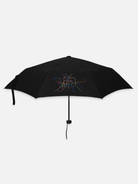 Abstrakte Minutinsektion Linienkunst - Regenschirm (klein) - Schwarz