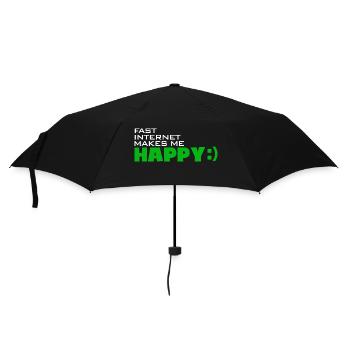 Fast Internet makes me happy - Quickly happy - Umbrella (small) - black - Front