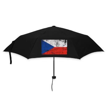 Drapeau Tchéquie Drapeau Grunge Retro Vintage - Parapluie standard - noir - Devant