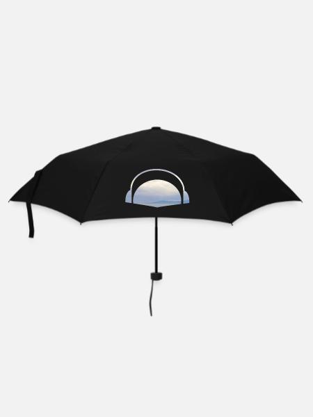 Sonnenuntergang Kopfhörer - Regenschirm (klein) - Schwarz