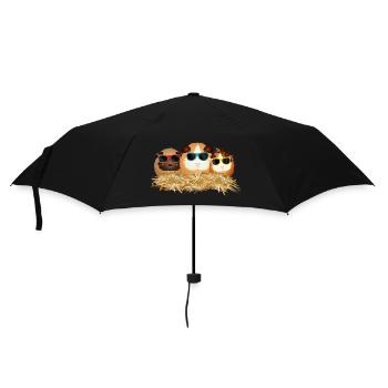 coole Meerschweinchen Gruppe mit Sonnenbrillen - Regenschirm (klein) - Schwarz - Vorne