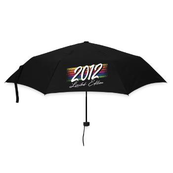 2012 Geburtsjahr Geburtstag Jahrgang Baujahr - Regenschirm (klein) - Schwarz - Vorne