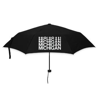Michigan Raster Blockdesign - Regenschirm (klein) - Schwarz - Vorne