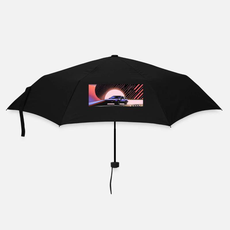 Synthwave sports car car since fiction future - Umbrella (small) - black