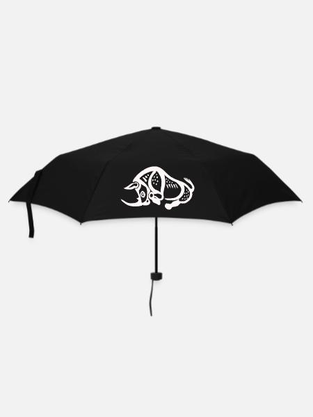 Prehistoric Rhino - White - Umbrella (small) - black