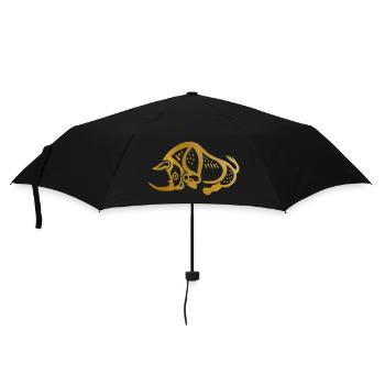 Glyphe "Nashorn" - Regenschirm (klein) - Schwarz - Vorne