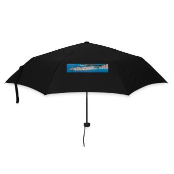 Panoramablick Primošten im Bundesstaat Šibenik - Regenschirm (klein) - Schwarz - Vorne