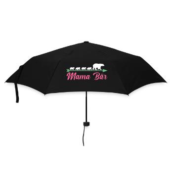 Mutter Mama Bär - Regenschirm (klein) - Schwarz - Vorne