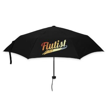 Retro Flötist - Regenschirm (klein) - Schwarz - Vorne