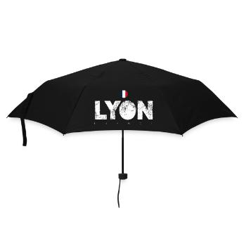 Texte en gras de Lyon avec drapeau français - Parapluie standard - noir - Devant