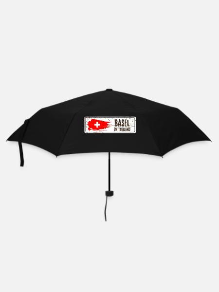 Basel Switzerland Flag - Umbrella (small) - black
