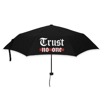 Trust No One Gothic Grunge Statement Spruch - Regenschirm (klein) - Schwarz - Vorne