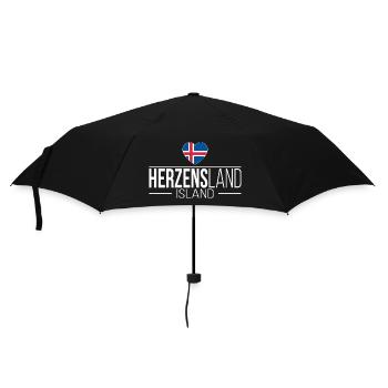 Herzensland Island Skandinavien Urlaub Reise - Regenschirm (klein) - Schwarz - Vorne