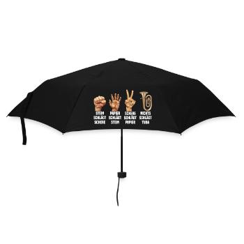 Stein Schere Papier - Nichts schlägt Tuba - Regenschirm (klein) - Schwarz - Vorne