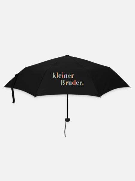 Kleiner Bruder – Geschenk zur Geburt für Babys - Regenschirm (klein) - Schwarz