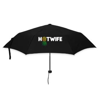 Hotwife Auf dem Kopf Stehende Ananas Swinger Heiße Ehefrau - Regenschirm (klein) - Schwarz - Vorne