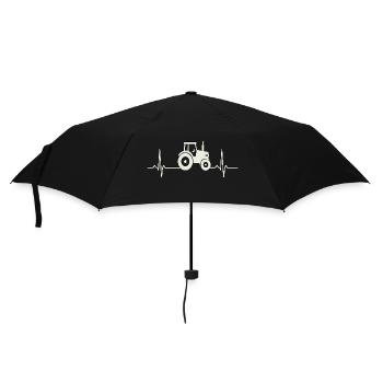 Heartbeat Tractor – ECG for Farmers - Umbrella (small) - black - Front