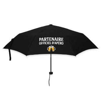 Duo Offizieller Partner Apéro Paar Humor Apéro - Regenschirm (klein) - Schwarz - Vorne