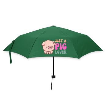 Cute Pig Lover Illustration for Fashion - Umbrella (small) - bottlegreen - Front